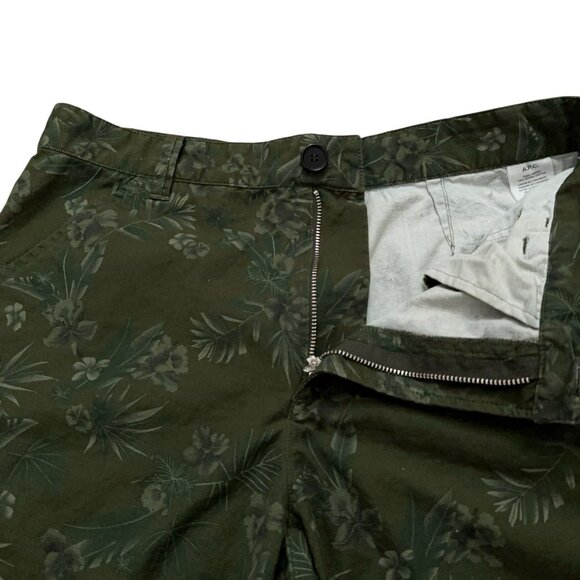 A.P.C. Shorts Mens Size S Andy Chino Khaki 7" Inseam Floral Green - Picture 3 of 5